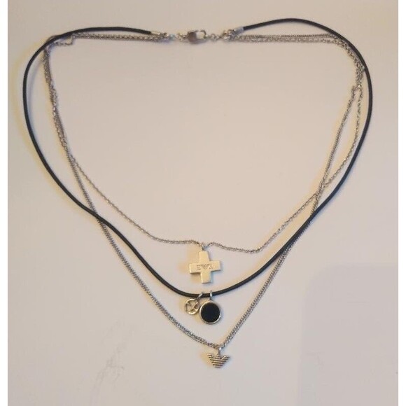 Vintage Emporio Armani 925 Sterling Multi Strand and Pendants Unisex Necklace - Picture 5 of 8